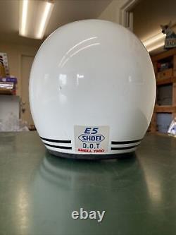 Vintage SHOEI E5 E 5 80s Motorcycle Racing Helmet Medium White Open Face XL