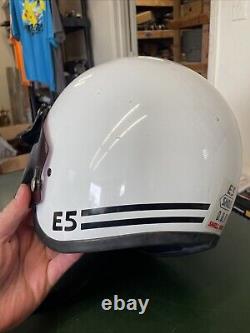 Vintage SHOEI E5 E 5 80s Motorcycle Racing Helmet Medium White Open Face XL