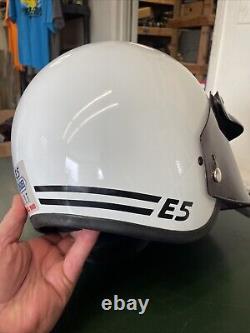 Vintage SHOEI E5 E 5 80s Motorcycle Racing Helmet Medium White Open Face XL