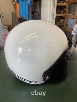 Vintage SHOEI E5 E 5 80s Motorcycle Racing Helmet Medium White Open Face XL