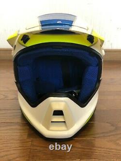 Vintage SHOEI Motocross Full-Face Helmet VX-COUGAR White/Blue/Yellow Size M Used
