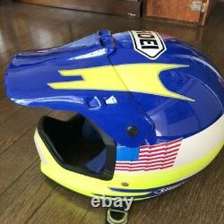 Vintage SHOEI Motocross Full-Face Helmet VX-TROYLEE Blue/Yellow Size M Used