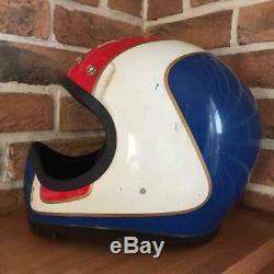 Vintage SHOEI Motocross Helmet EX-2 Inner Repaired Tricolor Used Japan