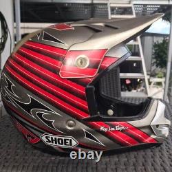 Vintage SHOEI Motocross Helmet Troy Lee Designs Red x Gray Size S Junk