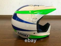 Vintage SHOEI Motocross Helmet VX-COUGAR White/Green/Blue NOS Size L