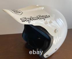 Vintage SHOEI Motocross Open-Face Helmet VJ-201 White Size M withTroy Visor
