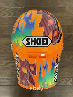 Vintage SHOEI VF-X TROYMAX Motocross Helmet Orange Size XL Troy Lee Designs