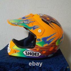 Vintage SHOEI VF-X TROYMAX Motocross Helmet Size L Orange Troy Lee Designs