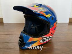 Vintage SHOEI VF-X TROYMAX Motocross Helmet Size M Blue Troy Lee Designs