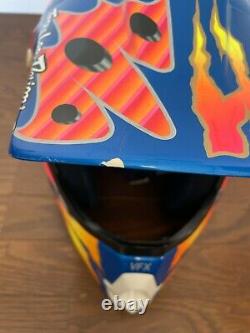 Vintage SHOEI VF-X-TROYMAX Motocross Helmet Size M Blue Troy Lee Designs