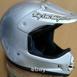 Vintage SHOEI VF-X2 Motocross Helmet Silver Size L Troy Lee Designs Visor