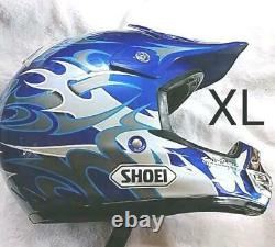 Vintage SHOEI VFX-R Motocross Helmet Blue Troy Lee Designs Size XL