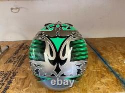 Vintage SHOEI VFX-R Motocross Helmet Silver/Green Size-L Troy Lee Designs