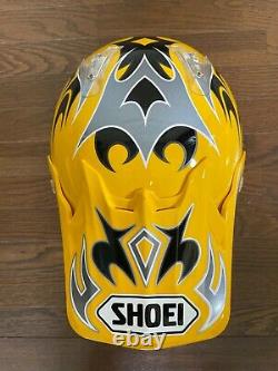 Vintage SHOEI VFX-R Motocross Helmet Troy Lee Designs Size M Yellow Chrome Visor