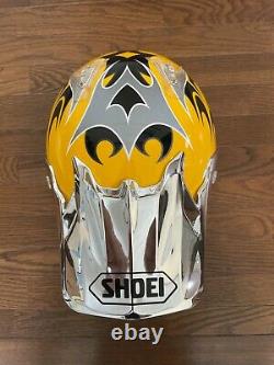 Vintage SHOEI VFX-R Motocross Helmet Troy Lee Designs Size M Yellow Chrome Visor