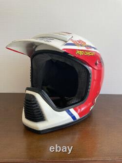 Vintage SHOEI VX-2 Motocross Helmet White/ Blue/ Red Size M