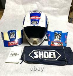 Vintage SHOEI VX-4R Motocross Helmet White/ Blue Size M withExtra visors