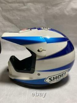 Vintage SHOEI VX-4R Motocross Helmet White/ Blue Size M withExtra visors