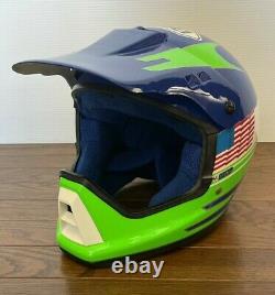 Vintage SHOEI VX-TROYLEE Motocross Helmet Green/ Blue Size M NOS Unused