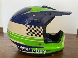 Vintage SHOEI VX-TROYLEE Motocross Helmet Green/ Blue Size M NOS Unused