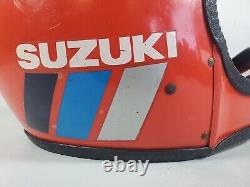 Vintage SUZUKI Motorcycle Motocross Full Face Red Helmet Made In Canada 70s 80s