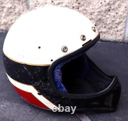 Vintage Simpson Full Face Motorcycle Motocross Helmet Red White & Black