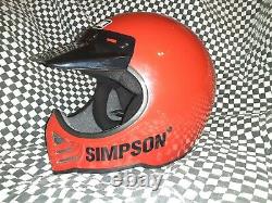 Vintage Simpson m52 MOTO CROSS HELMET 7 1/8 VGC WITH VISOR