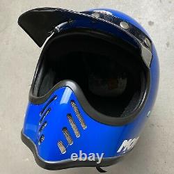 Vintage Snell 1980 Bell Moto 3 Motocross Motorcycle Racing Helmet Blue 7 1/2