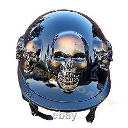 Vintage Style Motorcycle Helmet Custom Handmade 3D Design Distressed
