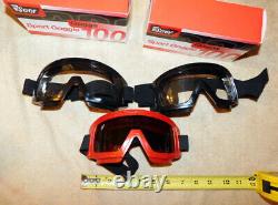 Vintage Super Seer 100 Goggle Goggs mx motocross, helmet 3 Pair Lot Clear Tint