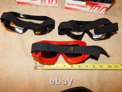 Vintage Super Seer 100 Goggle Goggs mx motocross, helmet 3 Pair Lot Clear Tint