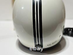 Vintage USA Lear Siegler LSI-4150 White Racing Stripe Motorcycle Helmet, Size XL