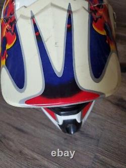 Vintage VEGA XR-l Fiberglass DOT Off Road Motocross Fire Retro Helmet XL INSANE