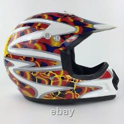 Vintage VEGA XR-l Fiberglass DOT Off Road Motocross Fire Retro Helmet XXL INSANE