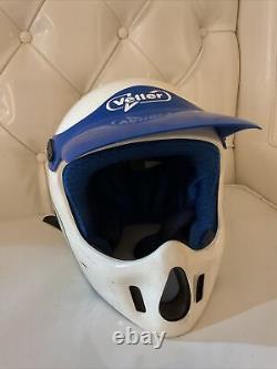 Vintage Vetter MOTO X Motocross BMX Motorcycle White Blue Helmet SMACK Large