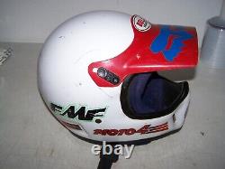 Vintage White Bell Moto 4 Motorcycle Helmet size 7 1/4 58