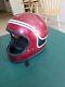 Vintage original motocross yamaha helmet. 1x-10 metallic red