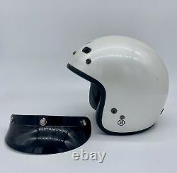 Vintage white Bell RT Dot Motorcycle Motocross R-T Open Face Helmet, Size 5 XS