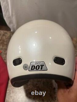 Vintage white Bell RT Dot Motorcycle Motocross R-T Open Face Helmet, Size 8 XS