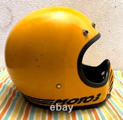 Vtg. 1975 Old School Full-Face BELL MOTO 3 Motocross BMX Motorcycle Helmet 7 3/8