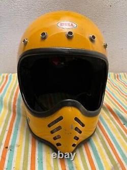 Vtg. 1975 Old School Full-Face BELL MOTO 3 Motocross BMX Motorcycle Helmet 7 3/8