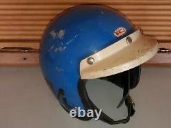 Vtg 1976 Bell R-t Toptex Motocross Team Dg Racing Open Face Motorcycle Helmet M