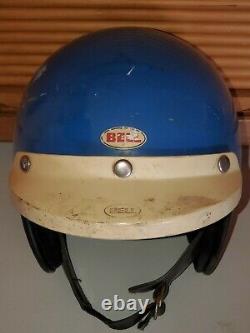 Vtg 1976 Bell R-t Toptex Motocross Team Dg Racing Open Face Motorcycle Helmet M