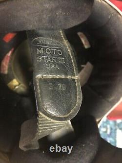 Vtg 70s 80s Bell Moto Star 3 Motocross Racing Helm Größe 7-1/4 58cm JT Sticker