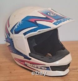 Vtg 80s 90s Bieffe 3 Sport Helmet Motocross Italy Medium 58 Pink Blue