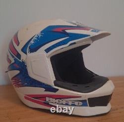 Vtg 80s 90s Bieffe 3 Sport Helmet Motocross Italy Medium 58 Pink Blue