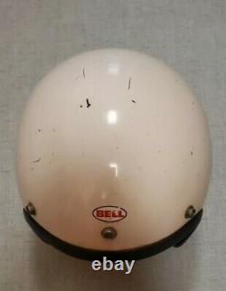 Vtg Bell RT 1974 White 7 3/8 Motorcycle Motocross Open face Racing Helmet