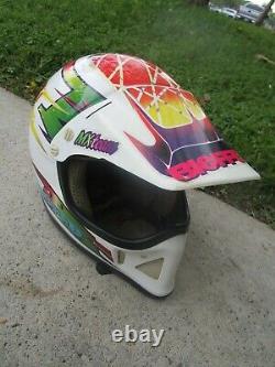 Vtg Bieffe BX6 Full Face Helmet Dirt Bike Motocross Italy MX TEAM Snell 90 Sz Lg