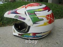 Vtg Bieffe BX6 Full Face Helmet Dirt Bike Motocross Italy MX TEAM Snell 90 Sz Lg