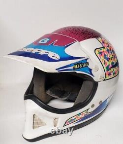 Vtg Bieffe Full Face Helmet Dirt Bike Motocross Italy MX TEAM Snell bx6 Sz small